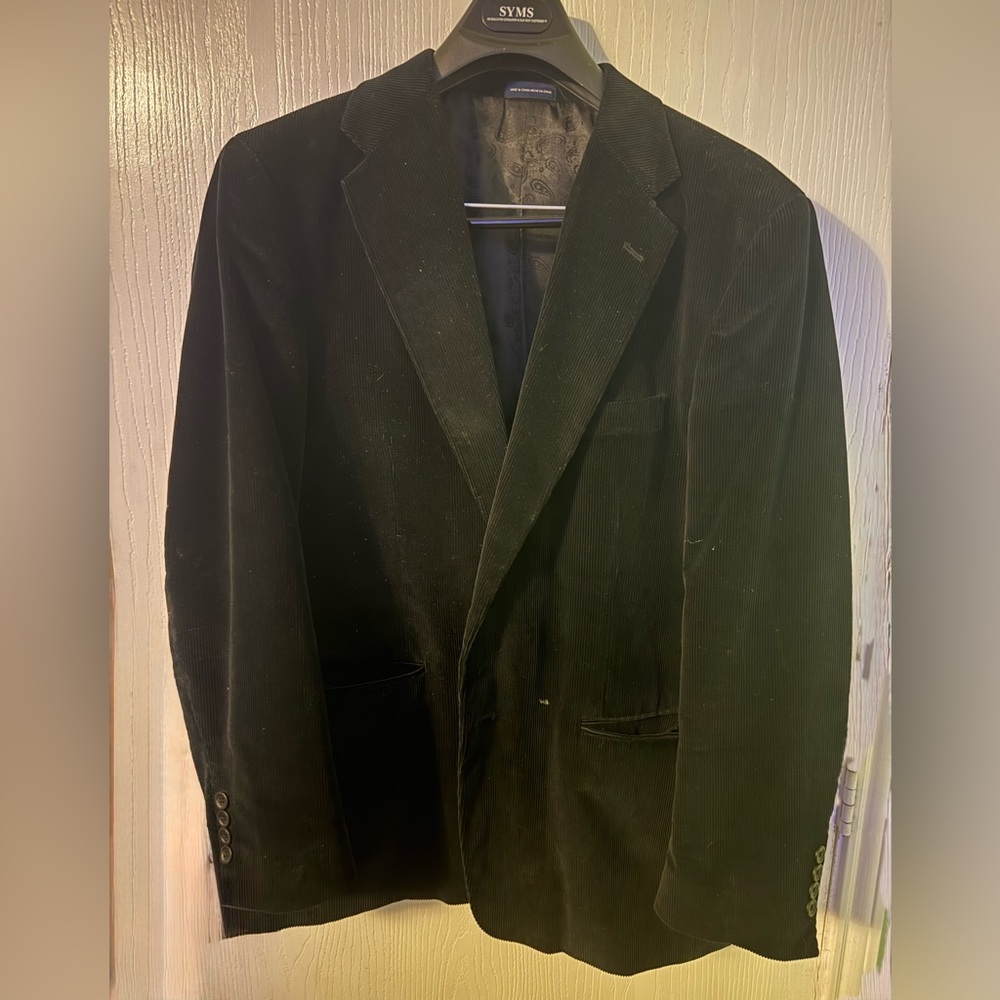 Black Tight-Knit Corduroy Blazer